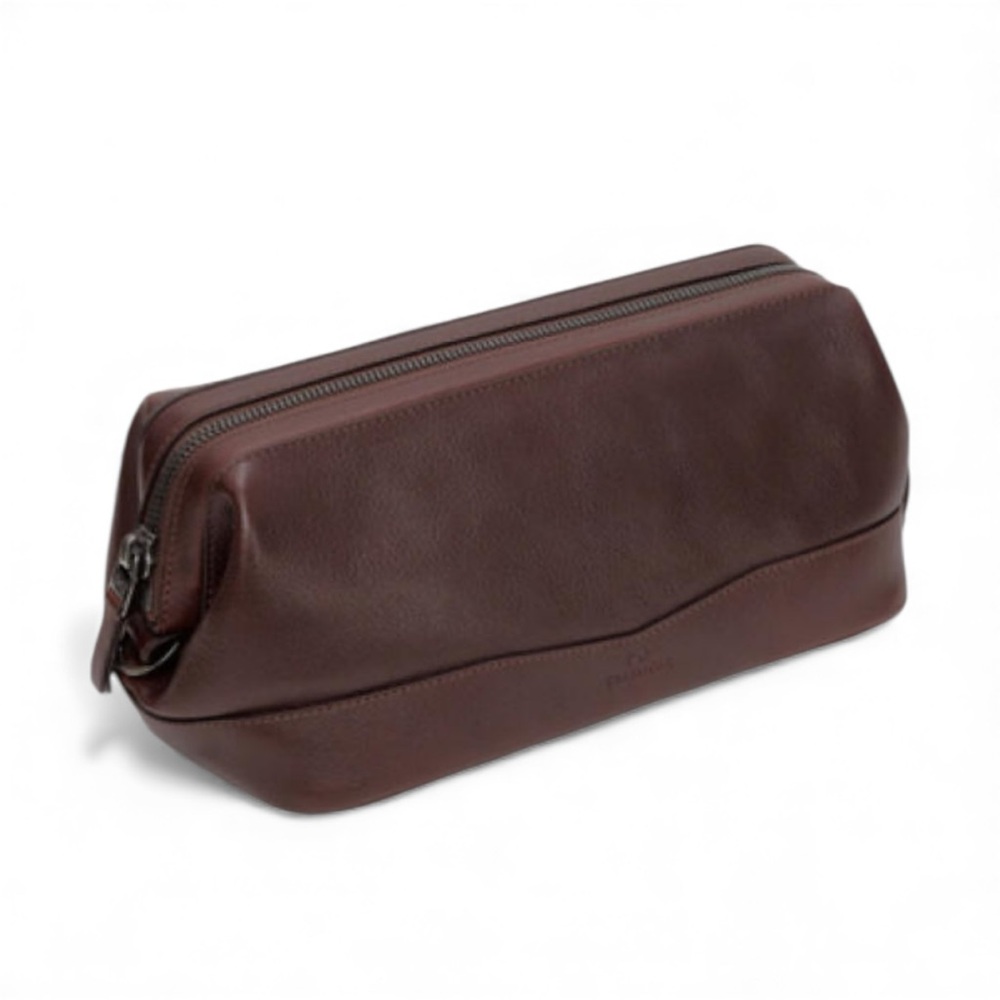 Trafalgar Mason Frame Toiletry Bag - Dopp Kit in Brown Leather | NWT